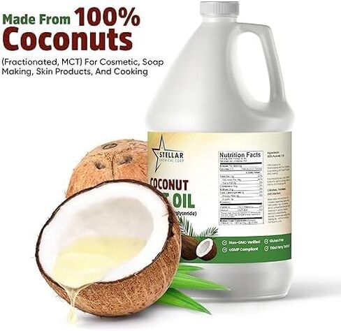 MCT Oil ~ Fractionated Coconut Oil ~ Brain and Body Fuel from Coconuts; (1 Gallon) ~ Stellar Chemical Corp in Saudi Arabia