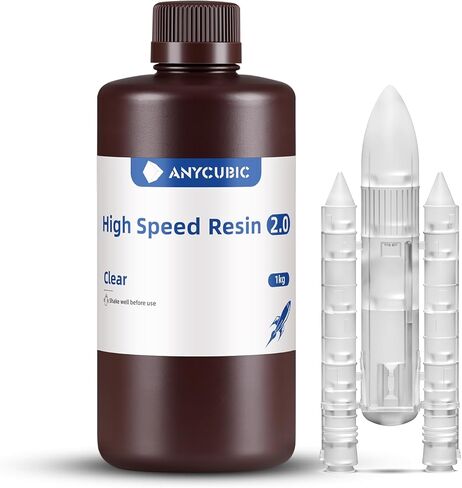 ANYCUBIC High Speed 3D Printer Resin 2.0, Print Up to 3X Faster, Special for Anycubic Photon Mono M5s/M7 Series, Particularly Apply for Large-Size 3D Printing Models, Low Odor (Clear, 1kg) in Kuwait
