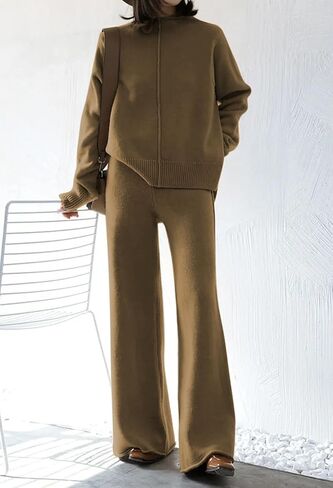 أطقم ملابس نسائية من TOLENY مكونة من قطعتين وسترة صوفية وسروال واسع الساق in Kuwait