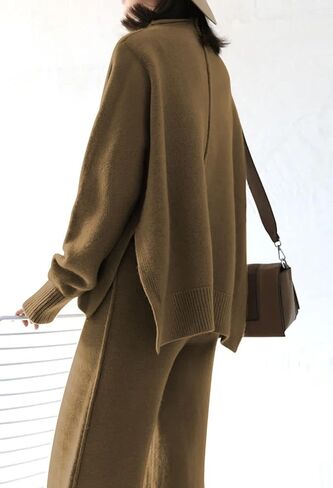 أطقم ملابس نسائية من TOLENY مكونة من قطعتين وسترة صوفية وسروال واسع الساق in Kuwait