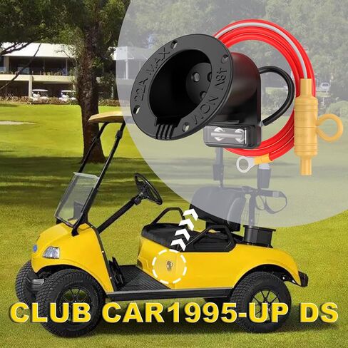 Golf Cart 48V Charger Receptacle with Fuse and Cord for Club Car DS 1995-UP, Club Car DS Charging Port for 1995-UP Golf Cart, OEM# 101802101, 1018021-01,101846801,1018468-01 in Saudi Arabia