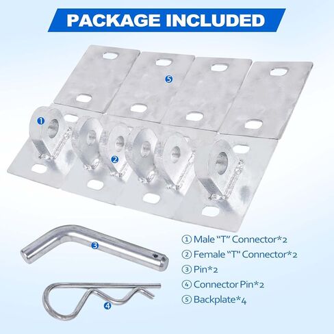 مجموعة موصلات وصلة مجلفنة عائمة شديدة التحمل (عبوة من قطعتين)، 5 بوصة × 3.5 بوصة × 1/8 بوصة، تتضمن 4 لوحات خلفية للتثبيت in Kuwait