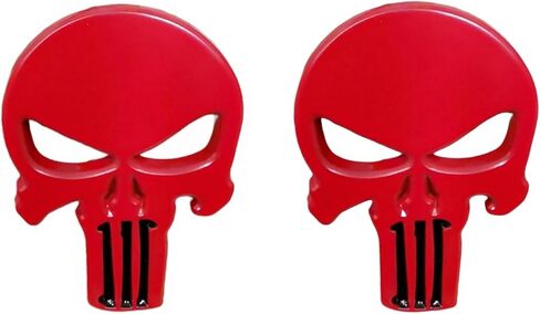 3D Metal Skull Punisher Emblem Sticker 2-Pack, Cars Adornment Metal Sticker Decals for Cars, Trucks, Motorcycle, Vehicle, Luggage, Laptop (Silvery), fhc1691 in Saudi Arabia