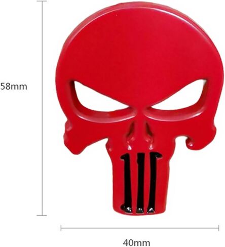3D Metal Skull Punisher Emblem Sticker 2-Pack, Cars Adornment Metal Sticker Decals for Cars, Trucks, Motorcycle, Vehicle, Luggage, Laptop (Silvery), fhc1691 in Saudi Arabia