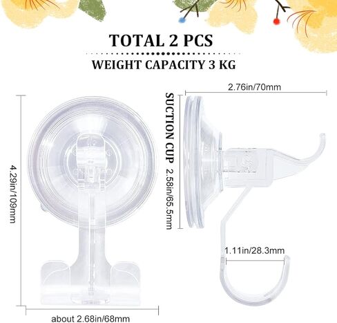 GORGECRAFT 2PCS Christmas Wreath Heavy Duty Door Hanger Suction Cup Hooks Removable Strong Glass Door Suction Cup Wreath Holder for Shower Wall Front Door Glass Window Halloween Christmas Wreath Decor in Saudi Arabia