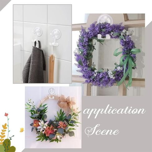 GORGECRAFT 2PCS Christmas Wreath Heavy Duty Door Hanger Suction Cup Hooks Removable Strong Glass Door Suction Cup Wreath Holder for Shower Wall Front Door Glass Window Halloween Christmas Wreath Decor in Saudi Arabia