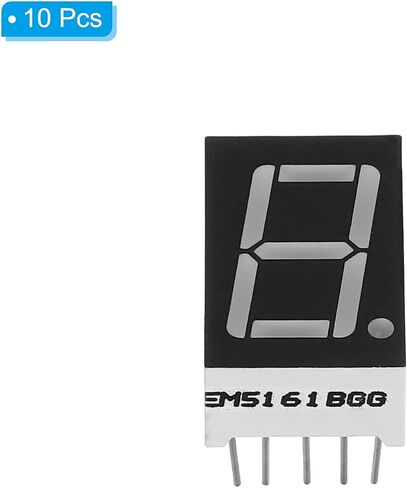 أنبوب رقمي بشاشة LED من PATIKIL، 10 قطع أنود مشترك 7 شرائح 10 دبوس 1 بت 3.3 فولت 0.56 بوصة وحدة عرض LED لارتفاع الأرقام للوحة القيادة الإلكترونية، أخضر in Saudi Arabia