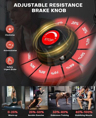 Stationary Exercise Bikes for Home, Magnetic Resistance Silent Belt Drive Indoor Cycling Bike with Digital Monitor & Phone Mount, 350lbs Weight Capacity Comfortable Seat Cushion, Red in Saudi Arabia