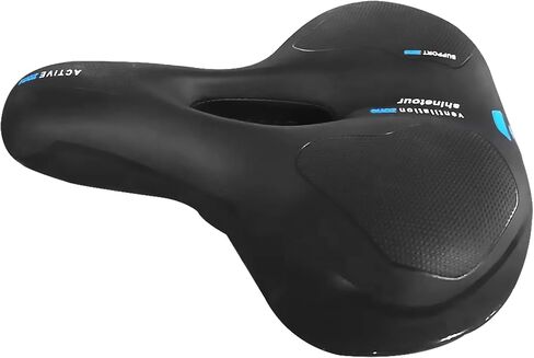 DRBIKE Comfortable Bike Seat with Tailight For Men Women, Soft Padded Bicycle Saddle, Shock Absorbing, Waterproof Bike Seat Replacement For MTB, Mountain, Road, Exercise, Hybrid & Cruiser Bikes, Black in Saudi Arabia