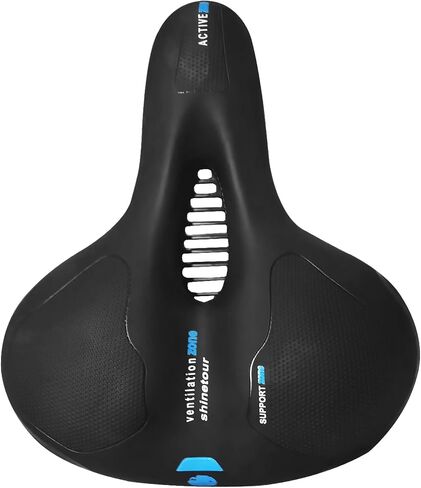 DRBIKE Comfortable Bike Seat with Tailight For Men Women, Soft Padded Bicycle Saddle, Shock Absorbing, Waterproof Bike Seat Replacement For MTB, Mountain, Road, Exercise, Hybrid & Cruiser Bikes, Black in Saudi Arabia