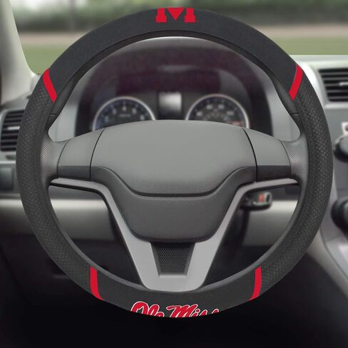 FANMATS 25591 Ole Miss Rebels Embroidered Steering Wheel Cover in Saudi Arabia