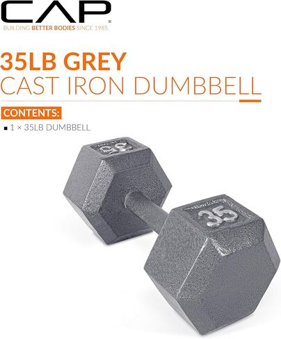 CAP Barbell Cast Iron Hex Dumbbell, Single, 35 lb in Kuwait