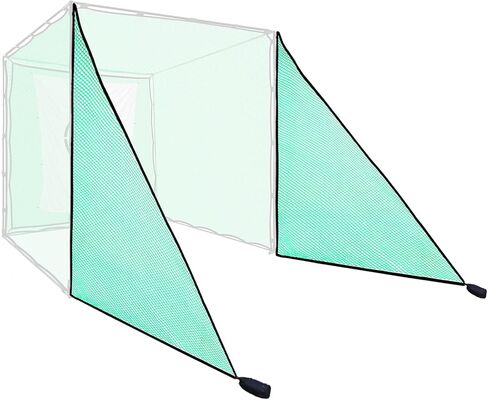2PCS Green Golf Triangle Side Net with Sandbags for Practice Hitting Netting or Simulator Impact Screen;Shank Net Barrier Net for Golf Driving Cage Frame in Saudi Arabia