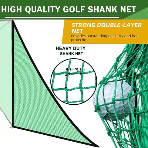 2PCS Green Golf Triangle Side Net with Sandbags for Practice Hitting Netting or Simulator Impact Screen;Shank Net Barrier Net for Golf Driving Cage Frame in Saudi Arabia
