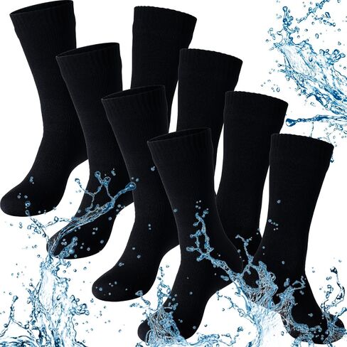Jiuguva 4 Pairs Waterproof Socks Unisex Waterproof Breathable Socks Outdoor Hiking Wading Fishing Socks for Men Women in Saudi Arabia