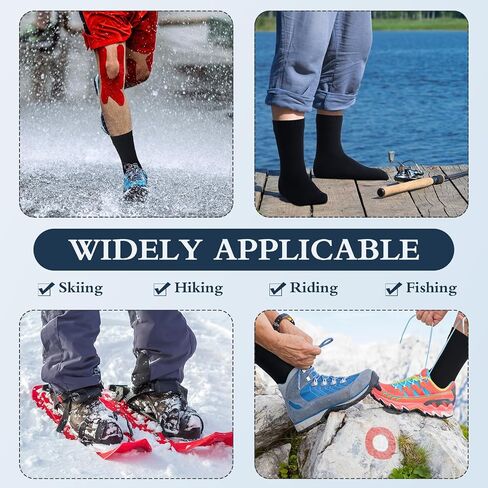 Jiuguva 4 Pairs Waterproof Socks Unisex Waterproof Breathable Socks Outdoor Hiking Wading Fishing Socks for Men Women in Saudi Arabia