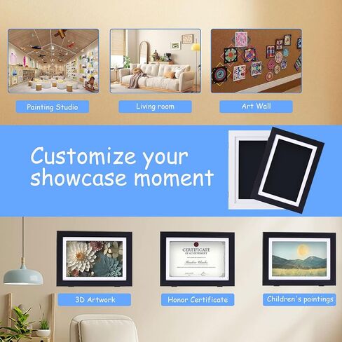 Kids artwork frames changeable wall frames set photo storage children art picture frame art display for 10 * 12.5inch- Black 2 SET in Saudi Arabia