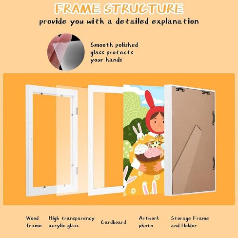 Kids artwork frames changeable wall frames set photo storage children art picture frame art display for 10 * 12.5inch- Black 2 SET in Saudi Arabia