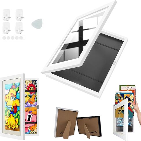 Kids artwork frames changeable wall frames set photo storage children art picture frame art display for 10 * 12.5inch- Black 2 SET in Saudi Arabia