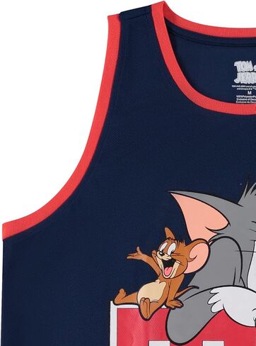 قميص كرة السلة Tom & Jerry للرجال - قميص كرة سلة شبكي كلاسيكي من Hanna-Barbera - قميص جيرسي شبكي كلاسيكي برسوم كارتونية in Kuwait