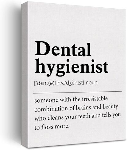 ملصق جداري فني لأخصائي صحة الأسنان، ملصق تعريفي لأخصائي صحة الأسنان، لوحة مؤطرة مطبوعة على القماش لديكور المنزل والمكتب والعيادة 12 × 15 بوصة in Kuwait