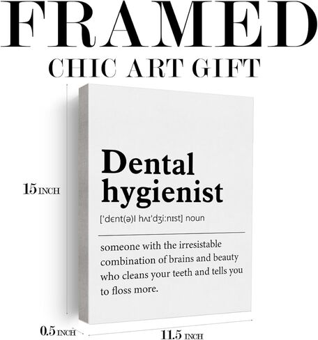 ملصق جداري فني لأخصائي صحة الأسنان، ملصق تعريفي لأخصائي صحة الأسنان، لوحة مؤطرة مطبوعة على القماش لديكور المنزل والمكتب والعيادة 12 × 15 بوصة in Kuwait