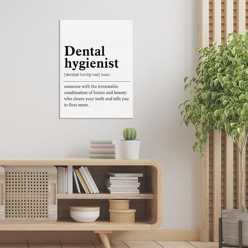 ملصق جداري فني لأخصائي صحة الأسنان، ملصق تعريفي لأخصائي صحة الأسنان، لوحة مؤطرة مطبوعة على القماش لديكور المنزل والمكتب والعيادة 12 × 15 بوصة in Kuwait