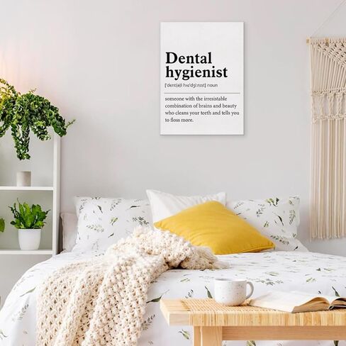 ملصق جداري فني لأخصائي صحة الأسنان، ملصق تعريفي لأخصائي صحة الأسنان، لوحة مؤطرة مطبوعة على القماش لديكور المنزل والمكتب والعيادة 12 × 15 بوصة in Kuwait