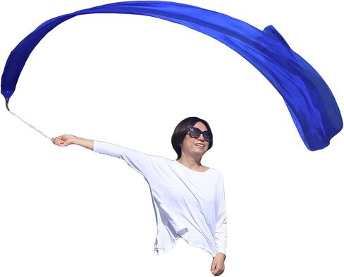 Winged Sirenny Silk Ribbon Dancer Wand 4.4yds, Juggling Playsilk Streamer with Rods, Church Praise & Worship Adoration Flag Banner (Kaleidoscope) in Saudi Arabia