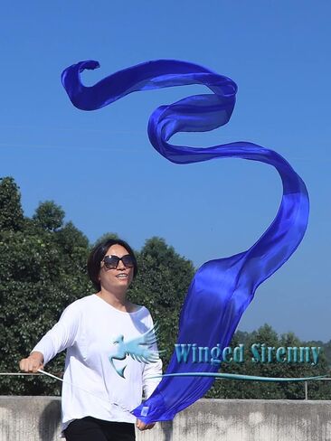 Winged Sirenny Silk Ribbon Dancer Wand 4.4yds, Juggling Playsilk Streamer with Rods, Church Praise & Worship Adoration Flag Banner (Kaleidoscope) in Saudi Arabia