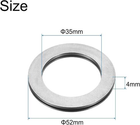 uxcell 10 Sets AXK3552+2AS Thrust Needle Roller Bearings with Washers, 35x52x4mm Chrome Steel Needles Roller Bearing, P5 (ABEC 5) in Saudi Arabia