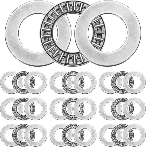 uxcell 10 Sets AXK3552+2AS Thrust Needle Roller Bearings with Washers, 35x52x4mm Chrome Steel Needles Roller Bearing, P5 (ABEC 5) in Saudi Arabia
