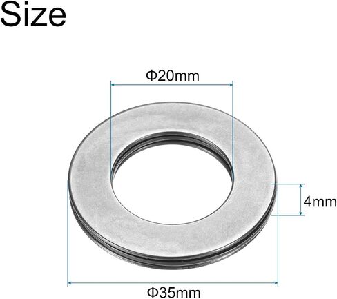 uxcell 10 Sets AXK3552+2AS Thrust Needle Roller Bearings with Washers, 35x52x4mm Chrome Steel Needles Roller Bearing, P5 (ABEC 5) in Saudi Arabia