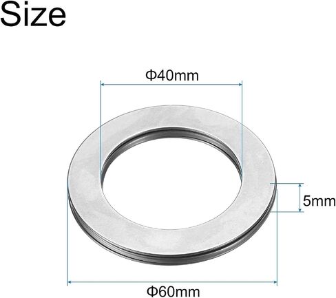 uxcell 10 Sets AXK3552+2AS Thrust Needle Roller Bearings with Washers, 35x52x4mm Chrome Steel Needles Roller Bearing, P5 (ABEC 5) in Saudi Arabia
