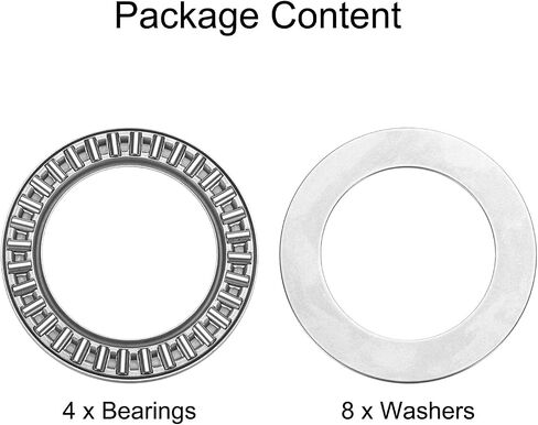 uxcell 10 Sets AXK3552+2AS Thrust Needle Roller Bearings with Washers, 35x52x4mm Chrome Steel Needles Roller Bearing, P5 (ABEC 5) in Saudi Arabia