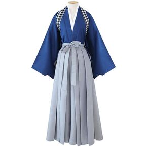 Men's Kendo Hakama Aikido Japanese Samurai Costume Cotton Judo Martial Arts Uniform Kendogi Kimono Pants Professional Suit