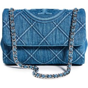 Tory Burch Women's Fleming Soft Denim Small Convertible Shoulder Bag