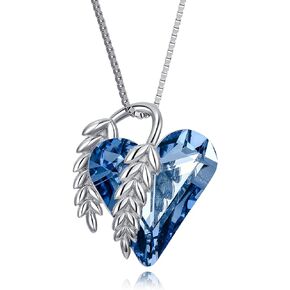 Love Heart Necklace Embellished with Crystal form Austria 925 Sterling Silver Infinity Love Pendant Jewelry Mother’s Day Valentine’s Day Birthday Gifts for Women Mother Wife