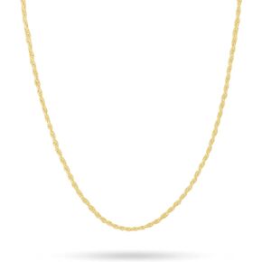 PORI JEWELERS Gold Plated Sterling Silver Diamond Cut Rope Chain Necklace- 1.5MM-7.5MM -Made In Italy - 7"-30"