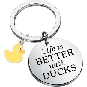 ENSIANTH Ducks Gift Life is Better with Ducks Keychain Farmer Gift Duck Pet Owner Gift Animal Lover Keychain Farm Gift