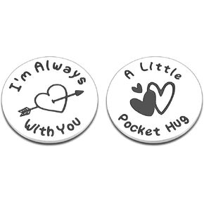 Pocket Hug Token Coin Gifts for Boyfriend Girlfriend Stocking Stuffers for Men Women Gifts for Teenage Girls Mom Gifts from Daughters Christmas Presents for Teens Boys Husband Birthday Valentine Gift in Kuwait