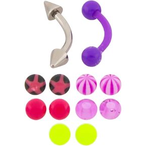 مجموعة أقراط بيلاتي المنحنية 16 جم - مجوهرات الأثقال المنحنية المضادة للحساسية (اختر اللون) in Kuwait