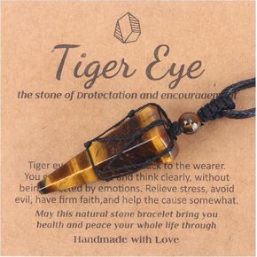 عقد من الكريستال العلاجي من MOZAKA للرجال والنساء بحبل أسود قابل للتعديل من الأحجار الكريمة الطبيعية وقلادات مجوهرات هدية in Kuwait