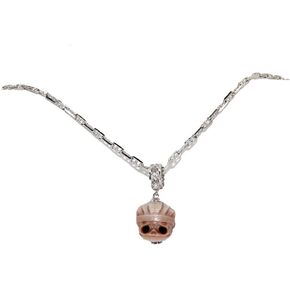 IngwellJSJ Handmade Sterling Silver Carved Pearl Necklace - Original Gothic punk Design for Fashion-Forward,with Skull,Indian Cheif,Chitipati, Cosmic Shaped pearl pendant for women and men