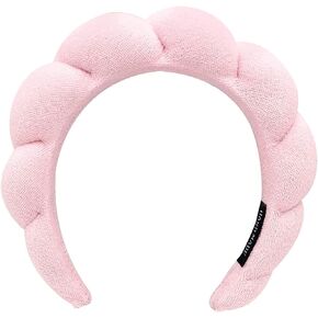 Skincare Headband for Women, Spa Headband, Makeup Headband for Washing Face, Soft Towel Headband for Facial Mask, Cute Hairband for Shower (Black)