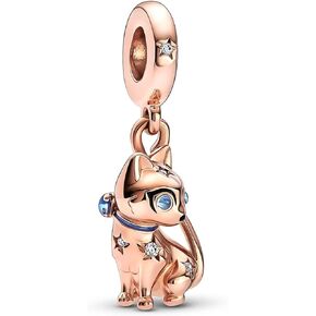Puzzle heart-shaped removable friendship pendant charm best friend pendant suitable for Pandora charm bracelet, necklace DIY fashion personalized jewelry gifts for women, girls, family unlimited pet cat jumping beads