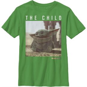 Star Wars Mandalorian Green Child Boy's Heather Crew Tee