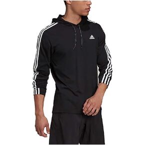 adidas Mens Lightweight Pullover Hoodie T-Shirt Black