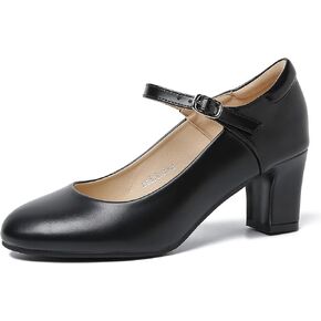 Women's Mary Jane Shoes Low Block Heel Round Toe Dress Office Work Church Pumps