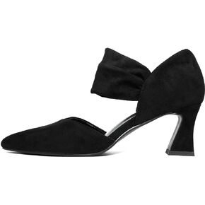 Womens Kitten Heel Dress Shoes Pointed Toe Slip On Party Elegant Pumps Ankle Strap Cutout Wedding Office Red Black Size 6.5-11.5
